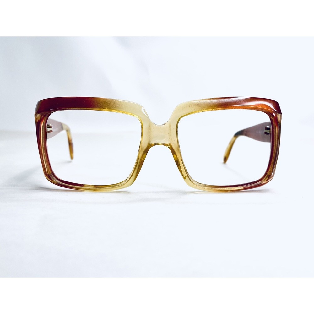 Versace Vintage Amber Yellow Square Eyeglasses Italy MOD384 364 52 16 135